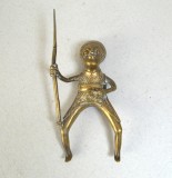 Calaret cu lance statueta de alama Sierra Leone