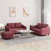 VidaXL Set canapea cu perne, 3 piese, roșu vin, material textil 3201816