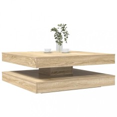Măsuță cafea rotativă 360 grade, stejar sonoma 90x90x34,5 cm