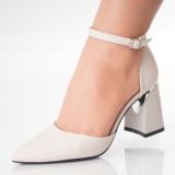 Cumpara ieftin Pantofi dama cu toc Gri din Piele Ecologica Oriana, 35