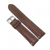 Cumpara ieftin Curea Ceas &bdquo;Fleurus Paris&rdquo; &ndash; Piele de Vițel Maro cu Cataramă Argintie (18mm -