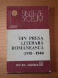 DIN PRESA LITERARA ROMANEASCA (1918-1944)-EUGEN MARINESCU,BUC.1986