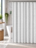 Cumpara ieftin Perdea Dus Jacquard Marime 180 x 180 cm, Alb, Antialergica, Polipropilena 50%, Poliester 50%