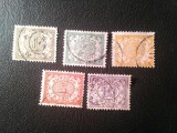 Serie mica Curacao , colonie olandeza 1915 Cifra , 5 valori stampilate