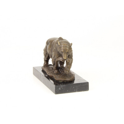 Urs grizly-statueta din bronz pe un soclu din marmura SL-39 foto