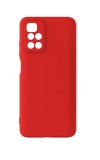 Husa din silicon compatibila cu Xiaomi Redmi 10, silk touch, interior din catifea, Rosu, X-Level