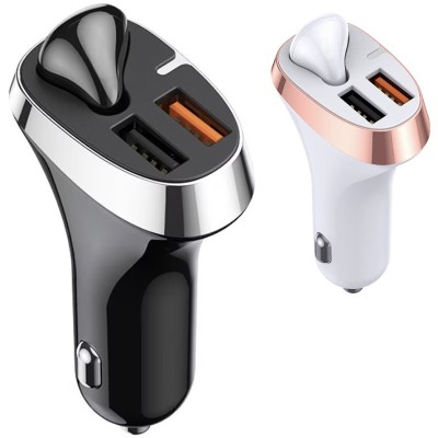 Incarcator auto cu casca audio Joyroom CP2 30W, 2x USB, Bluetooth 5.0, Quick Charge 3.0 foto