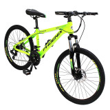 Cumpara ieftin Bicicleta MTB, roti 24 inch, 21 viteze, schimbator Shimano, frane pe disc, verde, Phoenix, resigilat