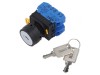 Comutator rotativ cu cheie 22mm 2 pozitii stabile 2NO x2 neagra - Comutator rotativ cu cheie 22mm 2 pozitii stabile 2NO x2 neagr