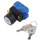 Comutator rotativ cu cheie 22mm 2 pozitii stabile 2NO x2 neagra - Comutator rotativ cu cheie 22mm 2 pozitii stabile 2NO x2 neagr