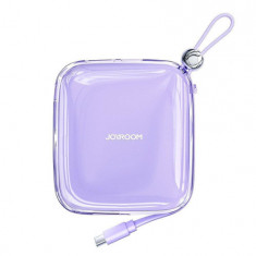 Joyroom powerbank 10000mAh Jelly Series 22.5W cu cablu USB C încorporat violet (JR-L002)