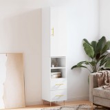 VidaXL Dulap &icirc;nalt, alb extralucios, 34,5x34x180 cm, lemn prelucrat