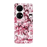 Husa compatibila cu Huawei P40 model Ahegao Pink, Silicon, TPU, Viceversa, Transparent, Carcasa
