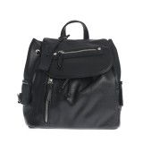 Rucsac modern negru cu compartimente multiple si design practic