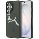 Husa MagSafe pentru Samsung Galaxy S26 Ultra S948, Karl Lagerfeld, IML Choupette Karl Script Logo, Neagra