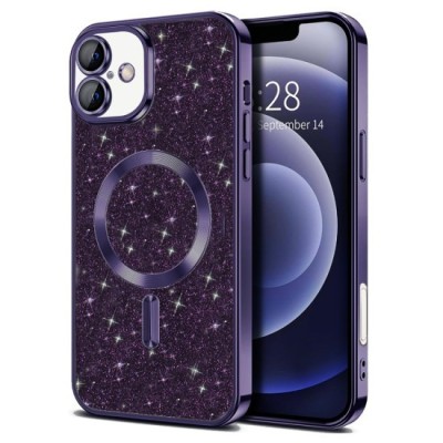 Husa pentru iPhone 16 Plus - Techsuit Luxury Glitter MagSafe - Deep Purple foto