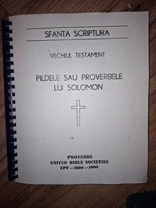 Sfanta scriptura Vechiul testament Pildele sau proverbele lui Solomon Transcriere in Braille foto