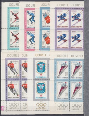 1967 LP 657 LP 657a LP 658 J.O. DE IARNA-GRENOBLE BLOCURI DE 4 +COLITA NED.MNH foto
