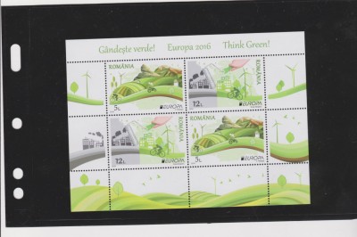 ROMANIA 2016 EUROPA CEPT - Gandeste verde Bloc Tip I LP.2103a MNH** foto