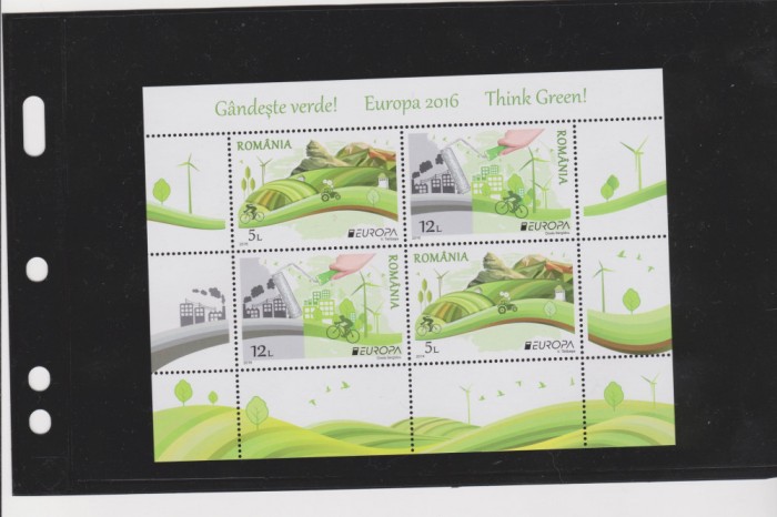 ROMANIA 2016 EUROPA CEPT - Gandeste verde Bloc Tip I LP.2103a MNH**