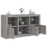 VidaXL Servantă cu lumini LED, gri sonoma, 123x37x67 cm
