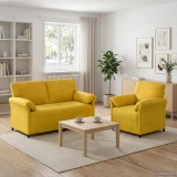 Cumpara ieftin Set de canapea 2 buc. Galben Catifea