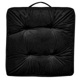 Perna Podea, Velvet, 43x43cm, Culoare Negru, Poliester, Cu M&acirc;ner
