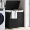 Gossi cos de rufe cu 2 sectiuni, negru, 53x35x57 cm, poliratan