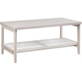 VASAGLE Masuta de cafea, din MDF, cu spatiu de depozitare pe 2 nivele, 55x100x45 cm, stil boho, bej Household NewTrend