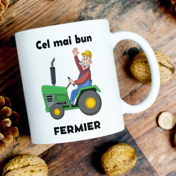 Cană personalizată &quot;Cel mai bun Fermier&quot; Termosensibila - Roz interior