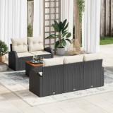 Cumpara ieftin Set de canapele pentru grădină 6 pcs Negru, alb