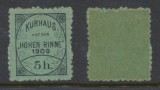 Posta locala Paltinis Hohe Rinne timbru 5 heller din 1909 nestampilat MNH