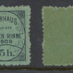 Posta locala Paltinis Hohe Rinne timbru 5 heller din 1909 nestampilat MNH