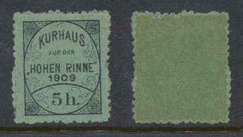 Posta locala Paltinis Hohe Rinne timbru 5 heller din 1909 nestampilat MNH foto