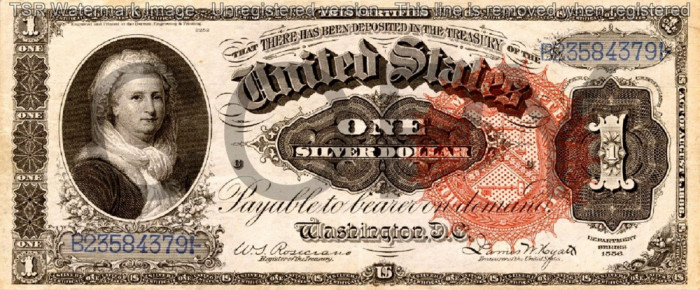 1 dolar 1886 Reproducere Bancnota USD , Dimensiune reala 1:1