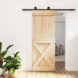 VidaXL Ușă glisantă cu set de feronerie 80x210 cm, lemn masiv de pin