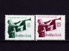 ✅ (S44) Germania Reich 1935 - &quot;Intalnirea Mondiala a membrilor Hitler Jugend&quot; ,serie Mi.584/585 , MLH