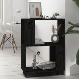 VidaXL Bibliotecă/Separator cameră negru 51x25x70 cm lemn masiv de pin