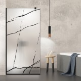 Paravan dus walk-in Aqua Roy Black, model Marble negru, sticla 8 mm mata, securizata, anticalcar, 90x195 cm