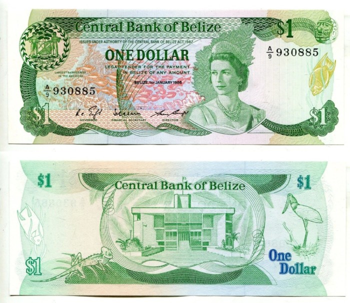 !!! F. RARR : BELIZE - 1 DOLAR 01.01.1986 - P 46 b - UNC