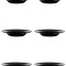 Set farfurii 6 piese, adanci, pentru paste, negre, din opal, diametru 28.5 cm