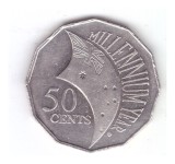 Moneda Australia 50 cents/centi 2000, Millennium, stare buna, curata