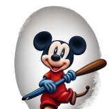 Cumpara ieftin Sticker decorativ, Mikey Mouse, Rosu, 67 cm, 8530ST, Oem