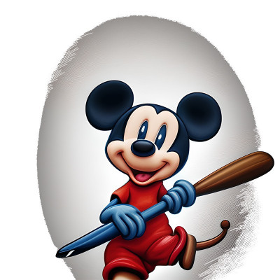 Sticker decorativ, Mikey Mouse, Rosu, 67 cm, 8530ST foto