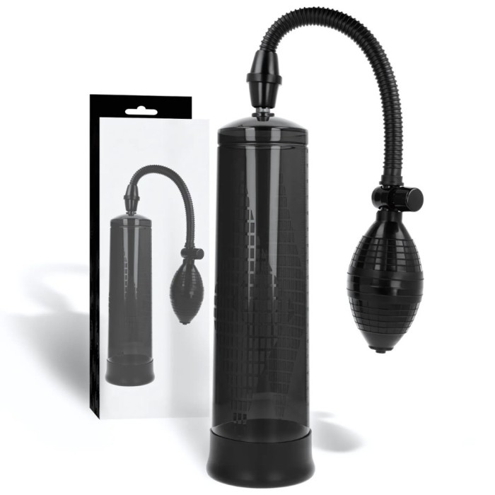 Pompa Sexuala, pentru Marirea Penisului, Stimularea Erectiei, Ejaculare Intarziata, Silicon Medical, Rezistent la Apa, Fara BPA, 20 x 6.5 cm, Negru/Tr
