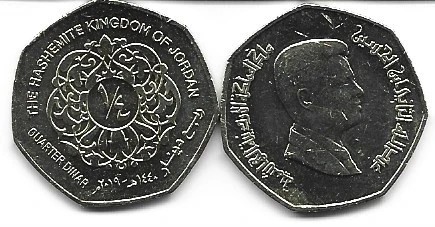 Iordania 1/4 Dinar 2019 aUNC