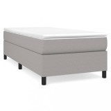 Cumpara ieftin Pat box spring cu saltea, gri deschis, 90x200 cm, textil