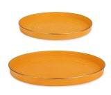 Cumpara ieftin Set 2 tavi otel galben auriu Meknes &Oslash;30x2,5h; &oslash;40x3 cm