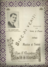 BINE AI VENIT - romanta dedicata lui Gh.Bratianu, seful PNL, 1930 foto