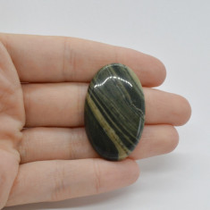 Cabochon jasp zebra verde 38x24x6mm c7